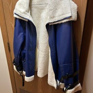 Women's Blue Shearling Jacket